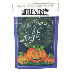 Haunting Night Halloween Pumpkins Bat Garden Flag